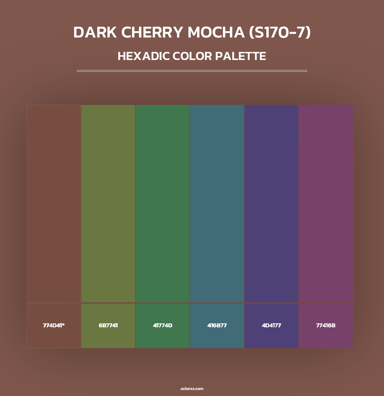 Dark Cherry Mocha (S170-7) - Hexadic Color Palette