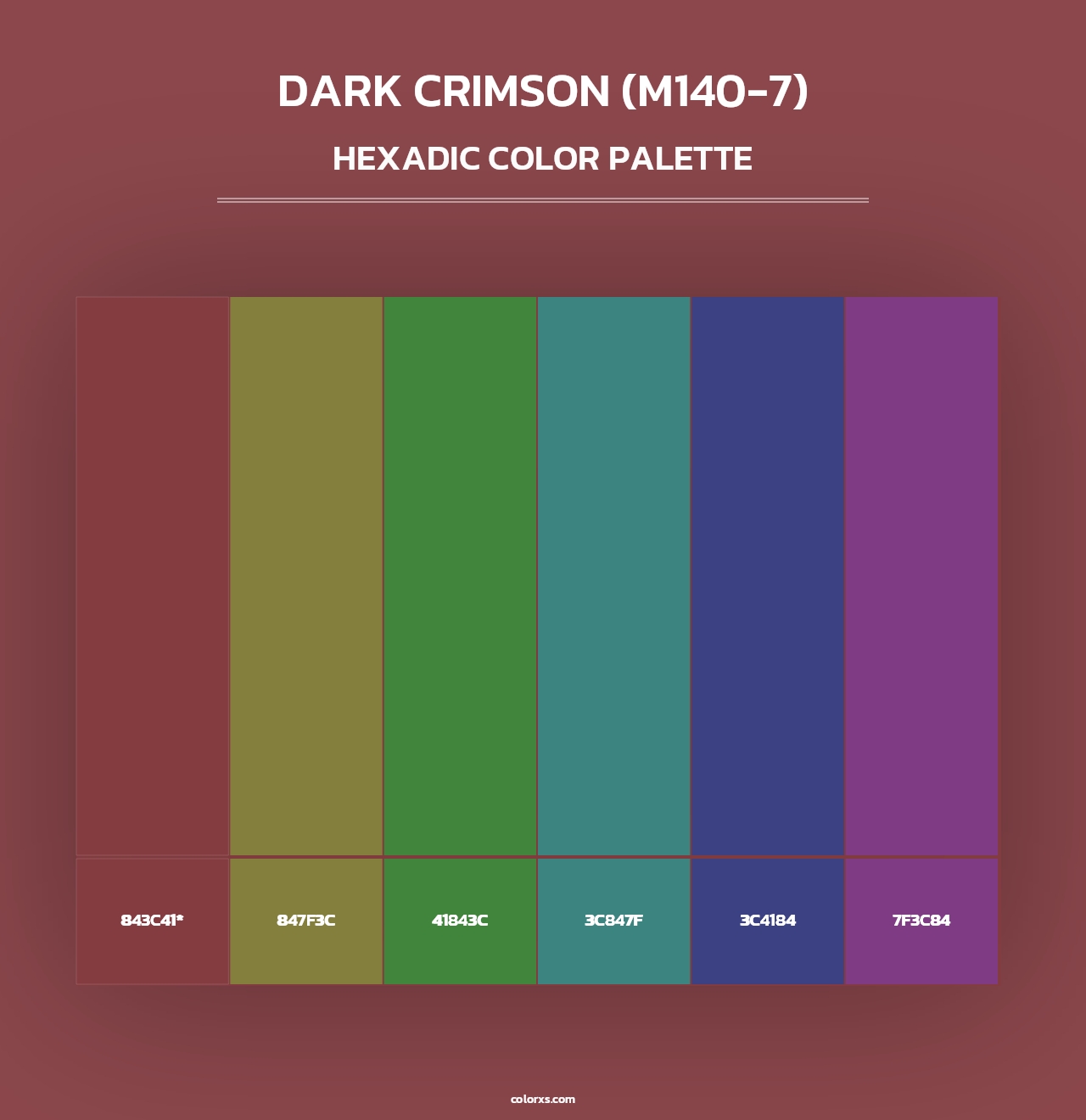 Dark Crimson (M140-7) - Hexadic Color Palette