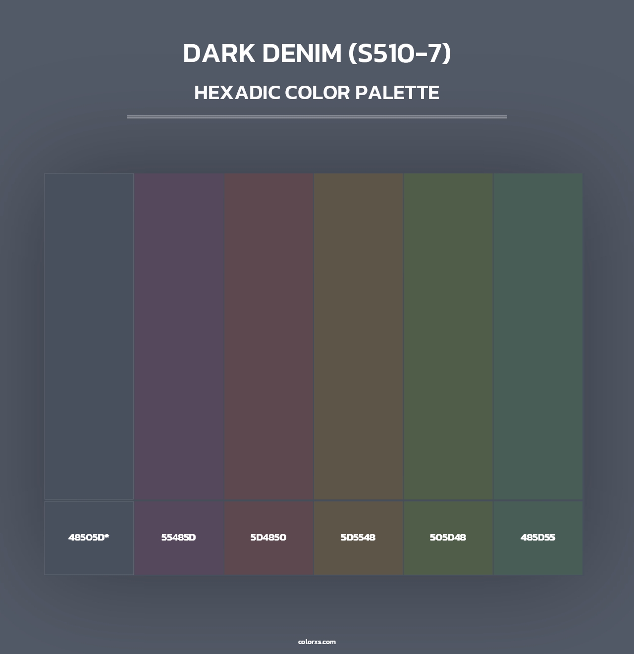 Dark Denim (S510-7) - Hexadic Color Palette