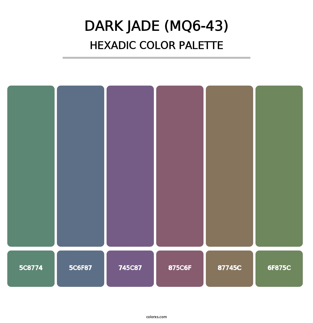 Dark Jade (MQ6-43) - Hexadic Color Palette