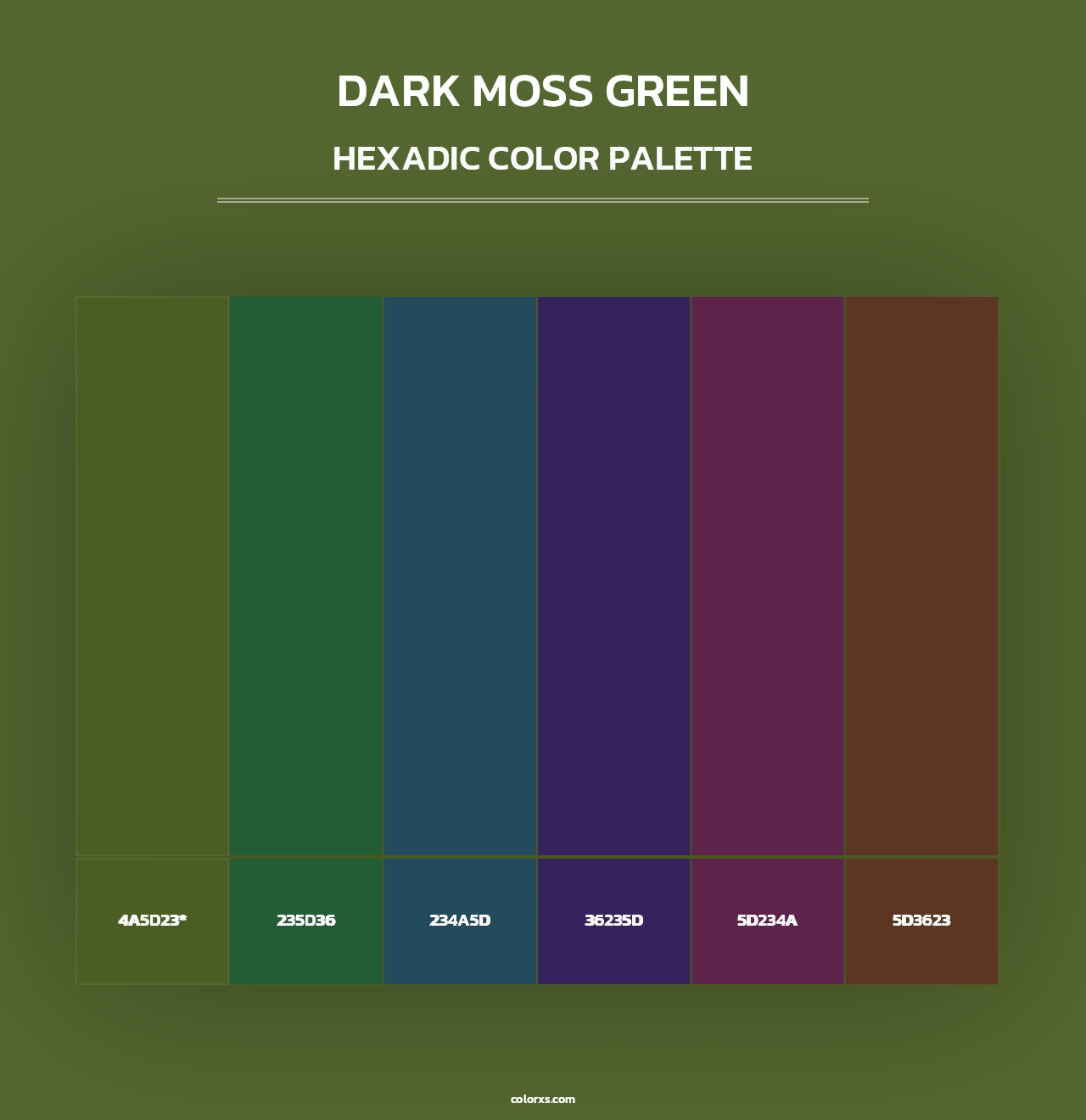 Dark Moss Green - Hexadic Color Palette