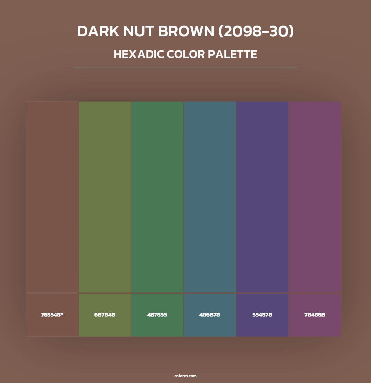 Dark Nut Brown (2098-30) - Hexadic Color Palette