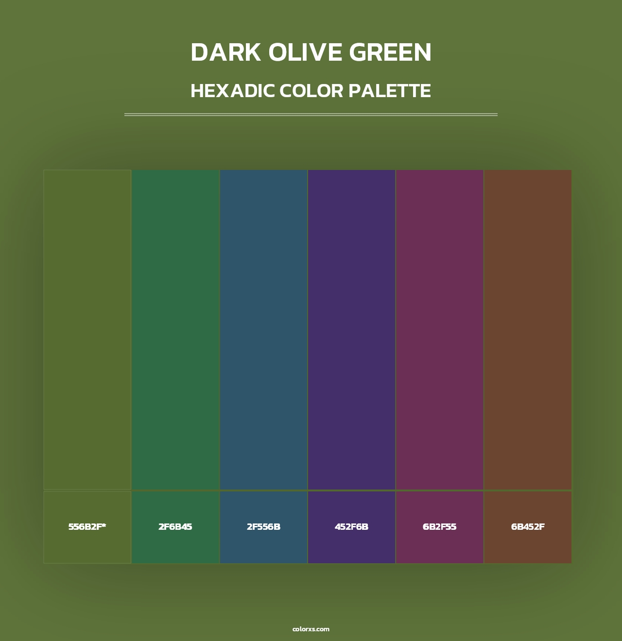Dark Olive Green - Hexadic Color Palette