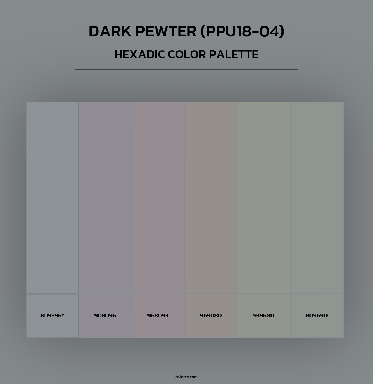 Dark Pewter (PPU18-04) - Hexadic Color Palette