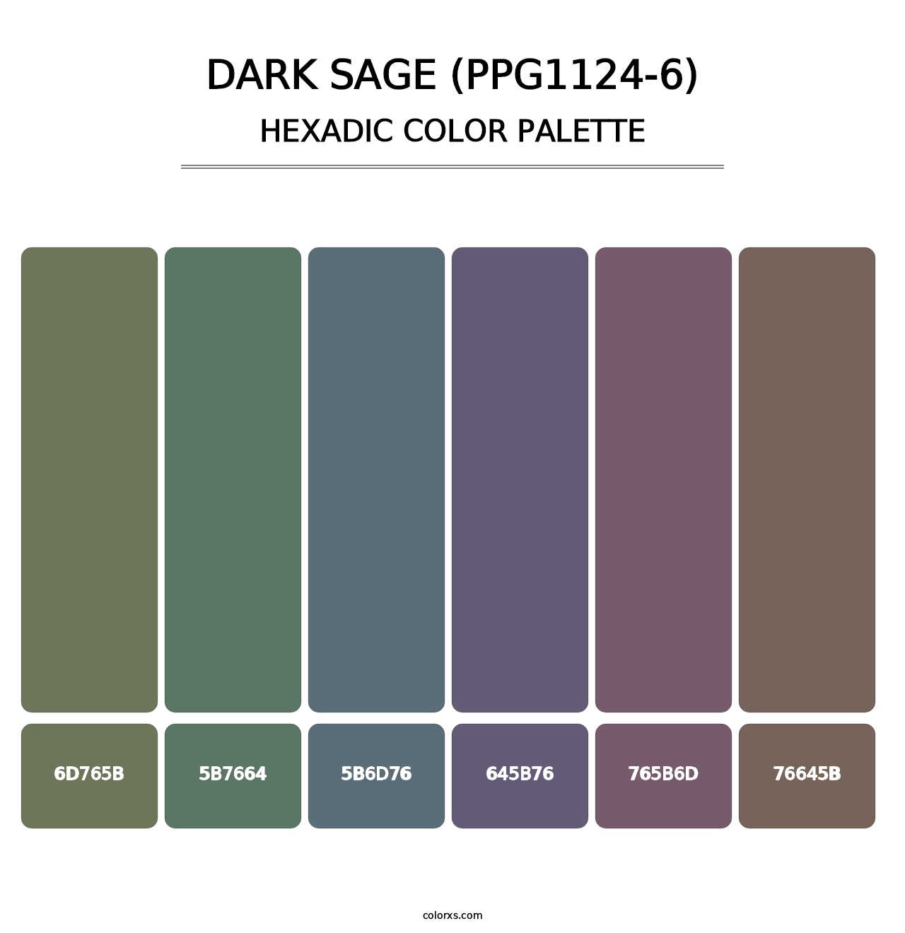 Dark Sage (PPG1124-6) - Hexadic Color Palette