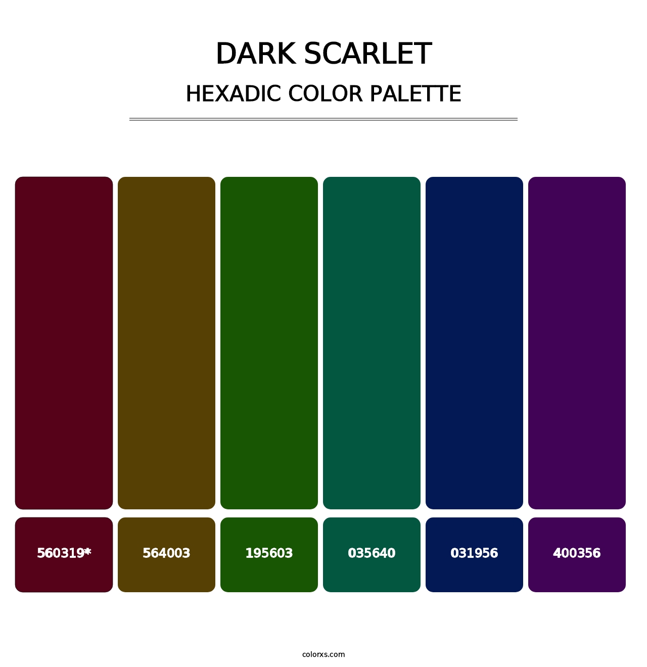Dark Scarlet - Hexadic Color Palette