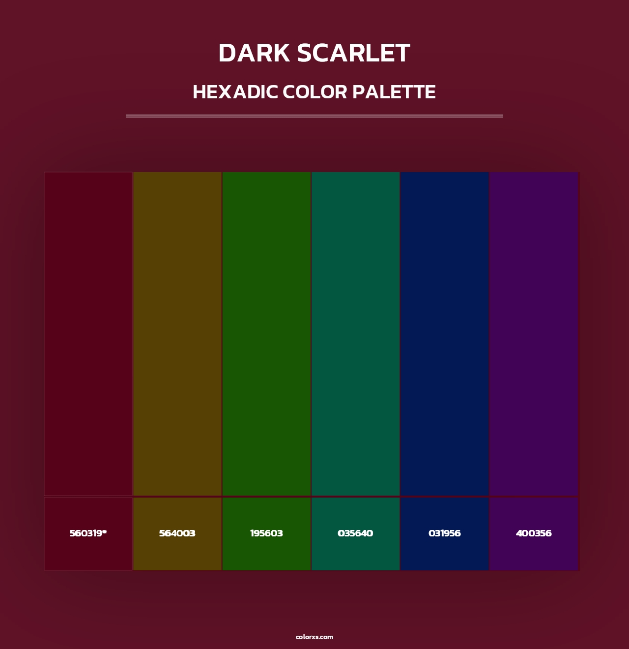 Dark Scarlet - Hexadic Color Palette