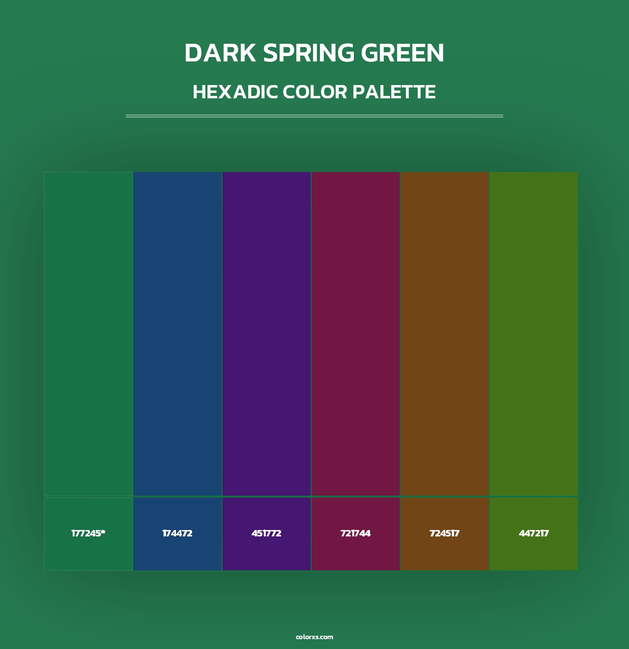 Dark Spring Green - Hexadic Color Palette