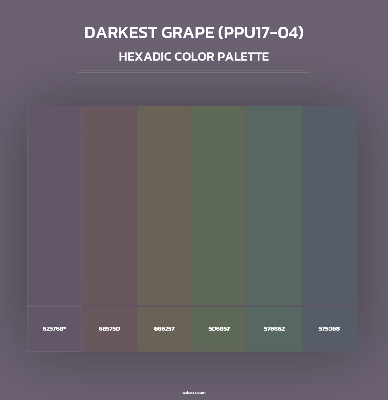 Darkest Grape (PPU17-04) - Hexadic Color Palette
