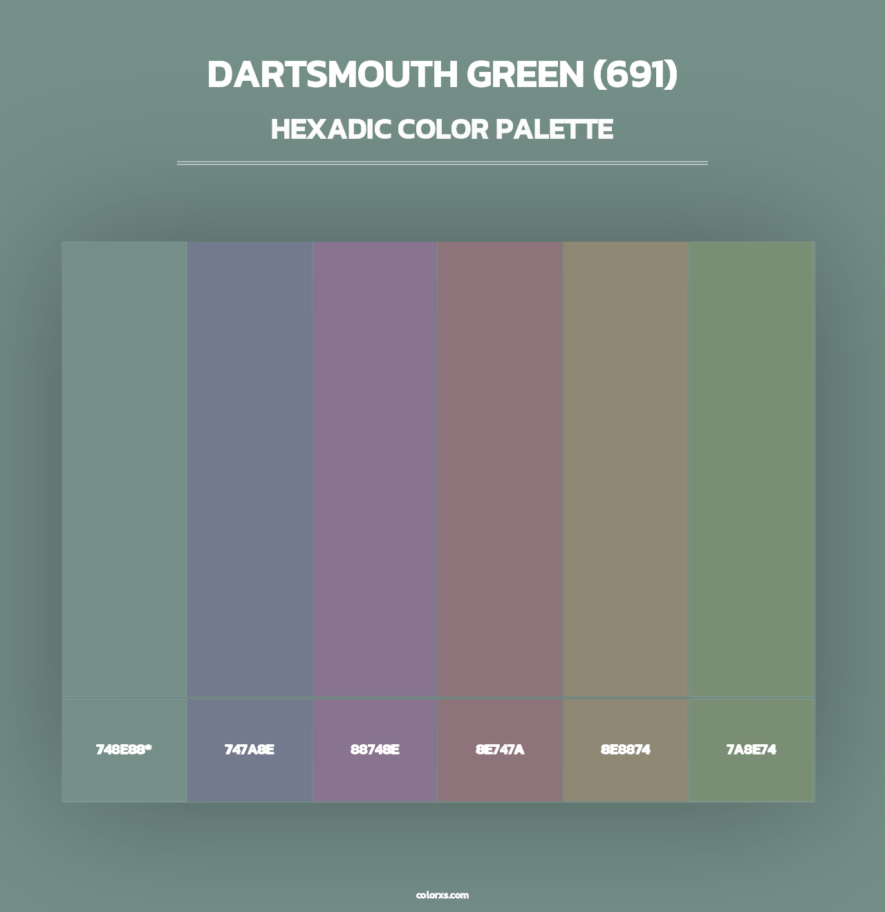 Dartsmouth Green (691) - Hexadic Color Palette