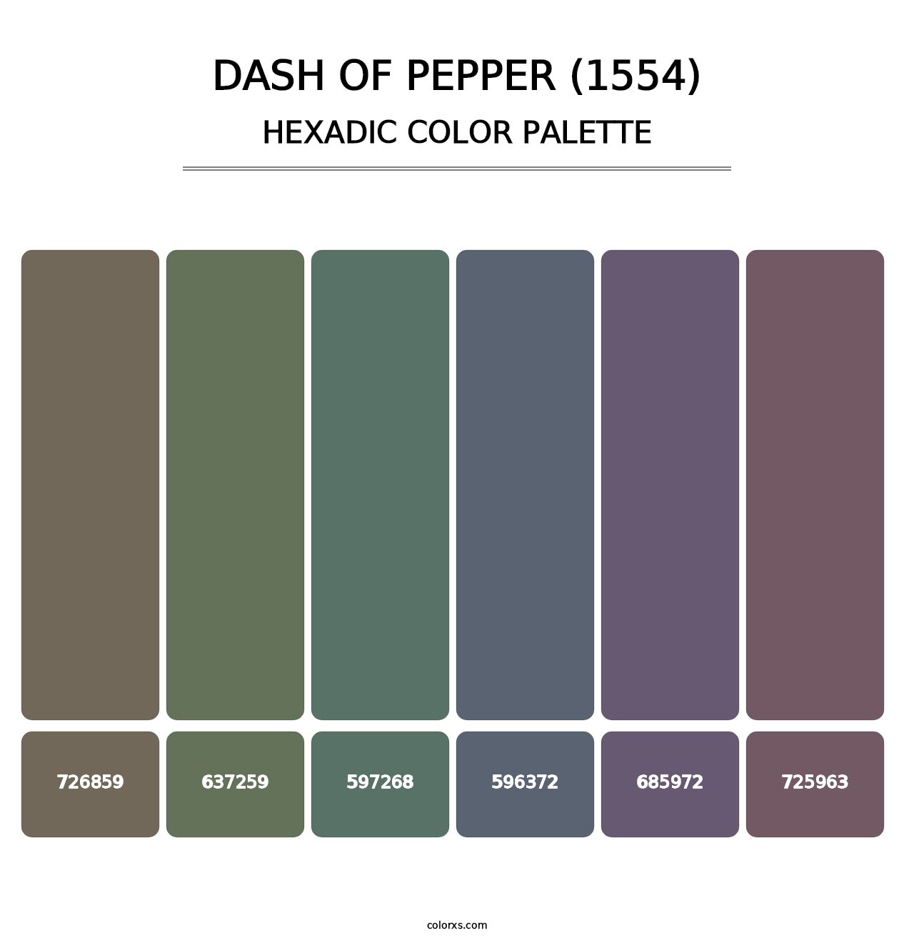 Dash of Pepper (1554) - Hexadic Color Palette