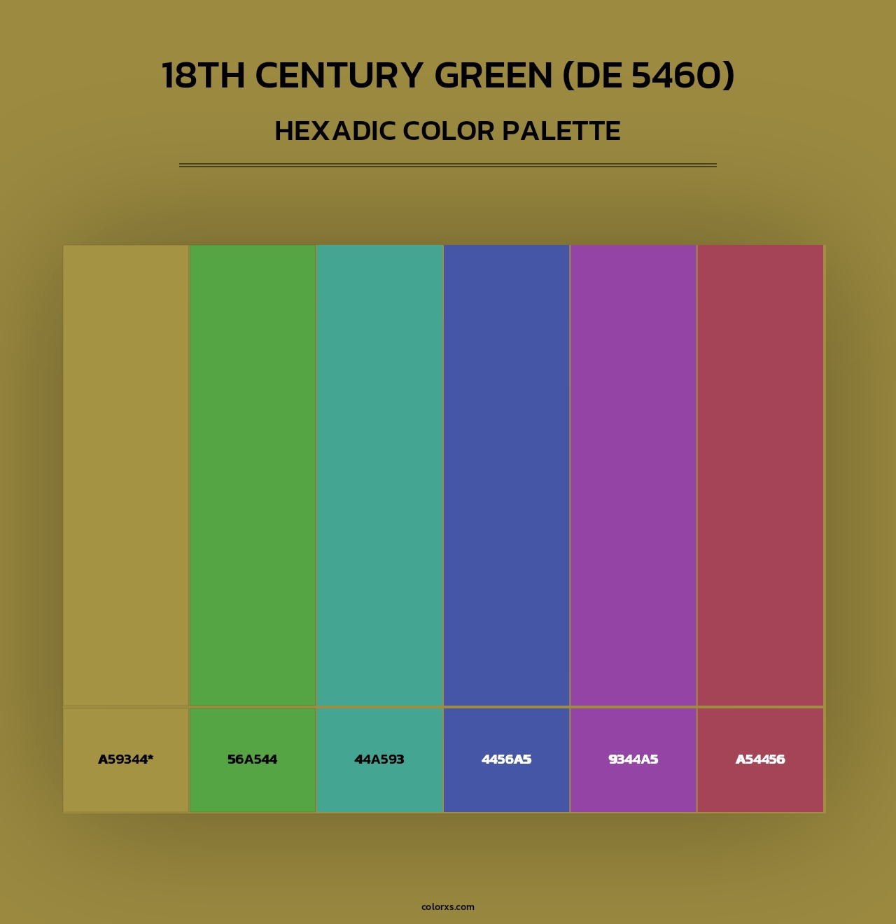 18th Century Green (DE 5460) - Hexadic Color Palette