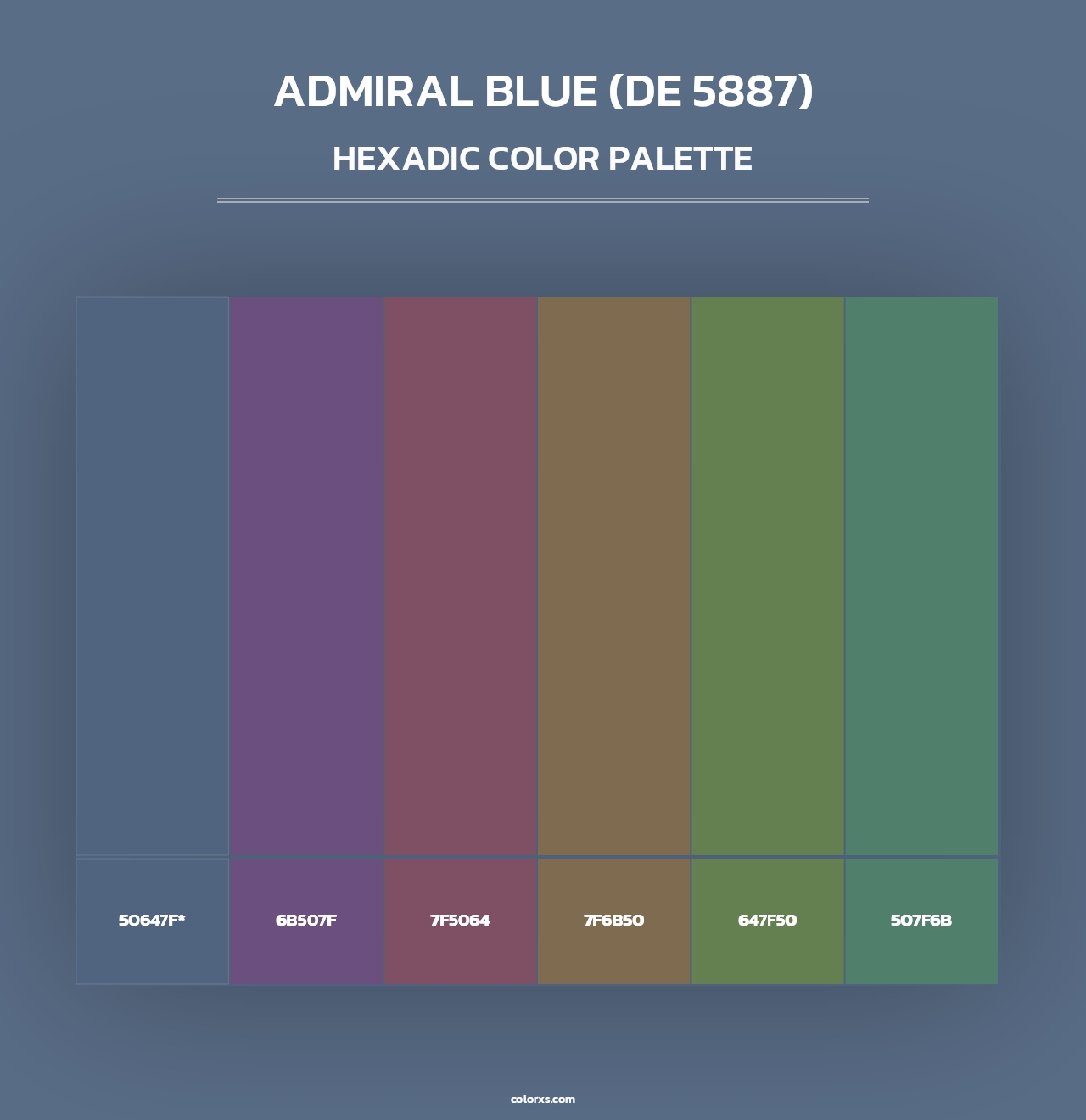 Admiral Blue (DE 5887) - Hexadic Color Palette