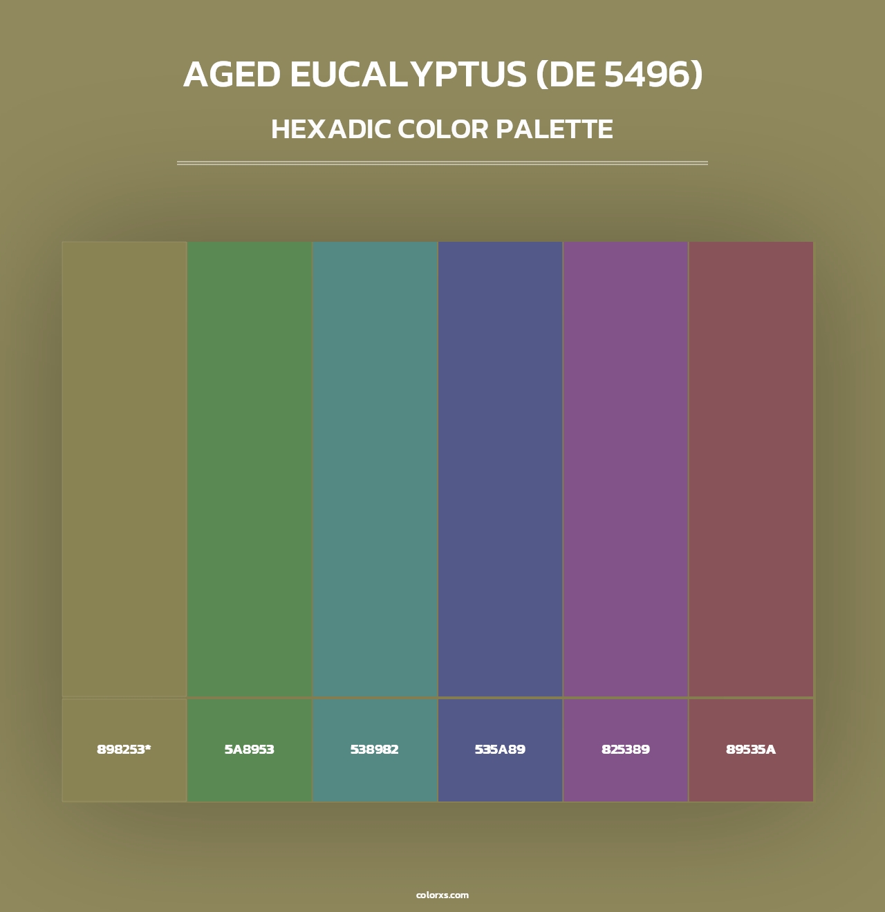 Aged Eucalyptus (DE 5496) - Hexadic Color Palette