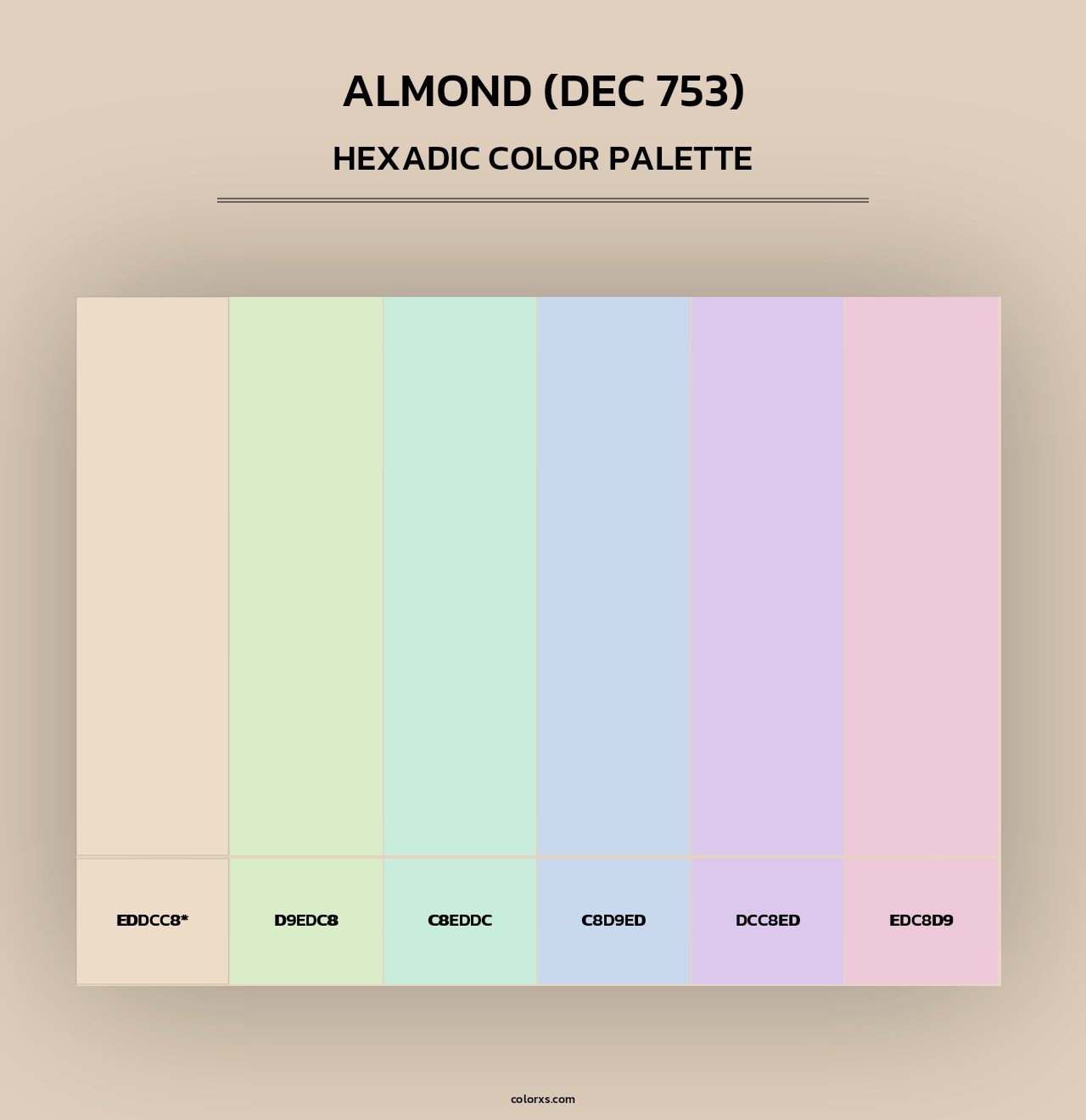Almond (DEC 753) - Hexadic Color Palette