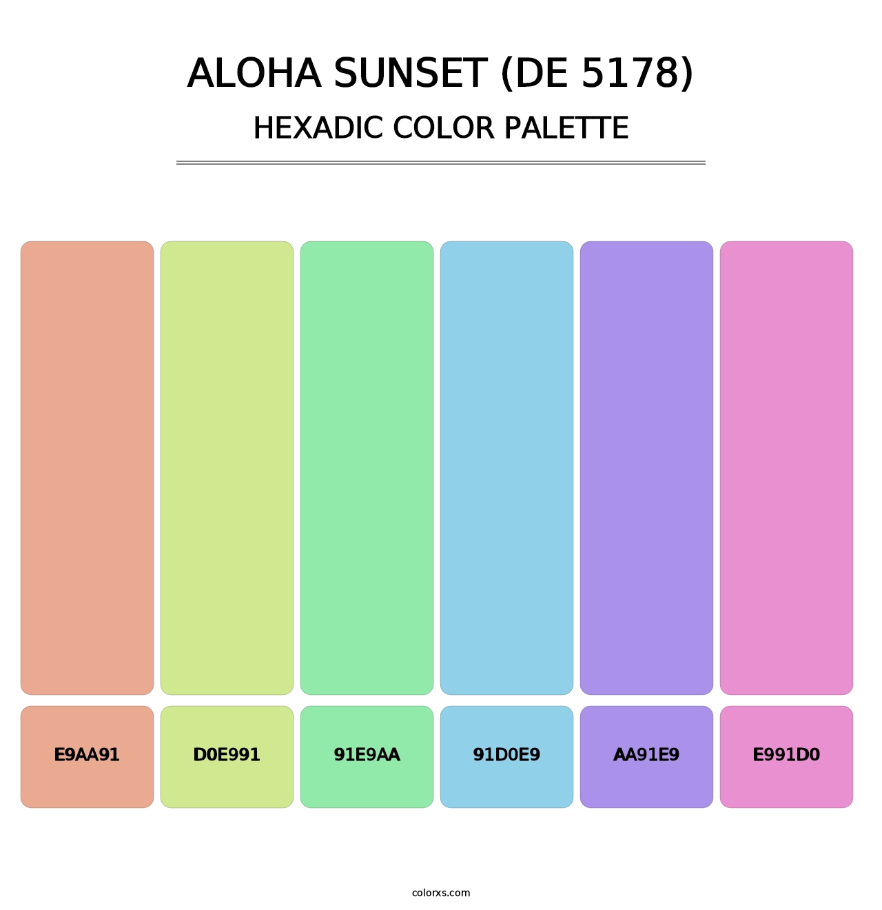 Aloha Sunset (DE 5178) - Hexadic Color Palette