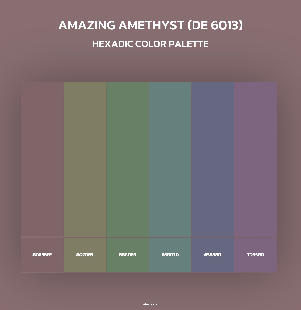 Amazing Amethyst (DE 6013) - Hexadic Color Palette