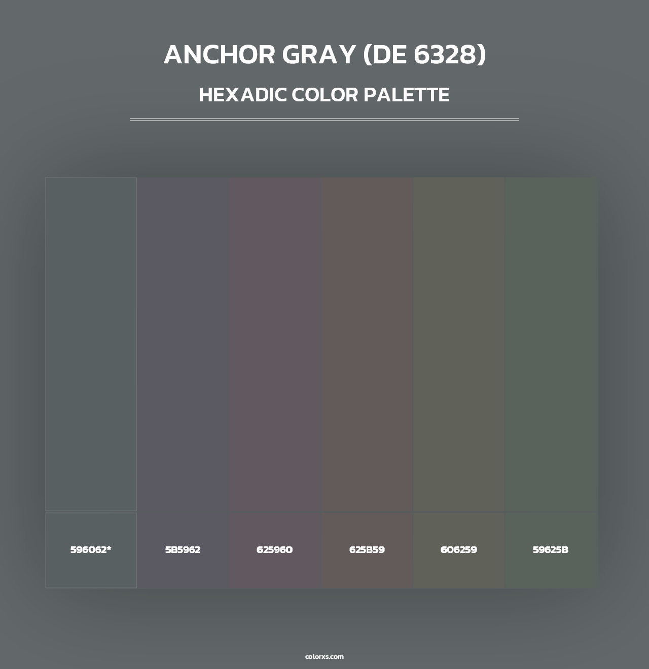 Anchor Gray (DE 6328) - Hexadic Color Palette