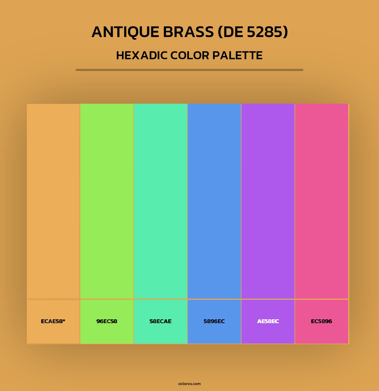 Antique Brass (DE 5285) - Hexadic Color Palette