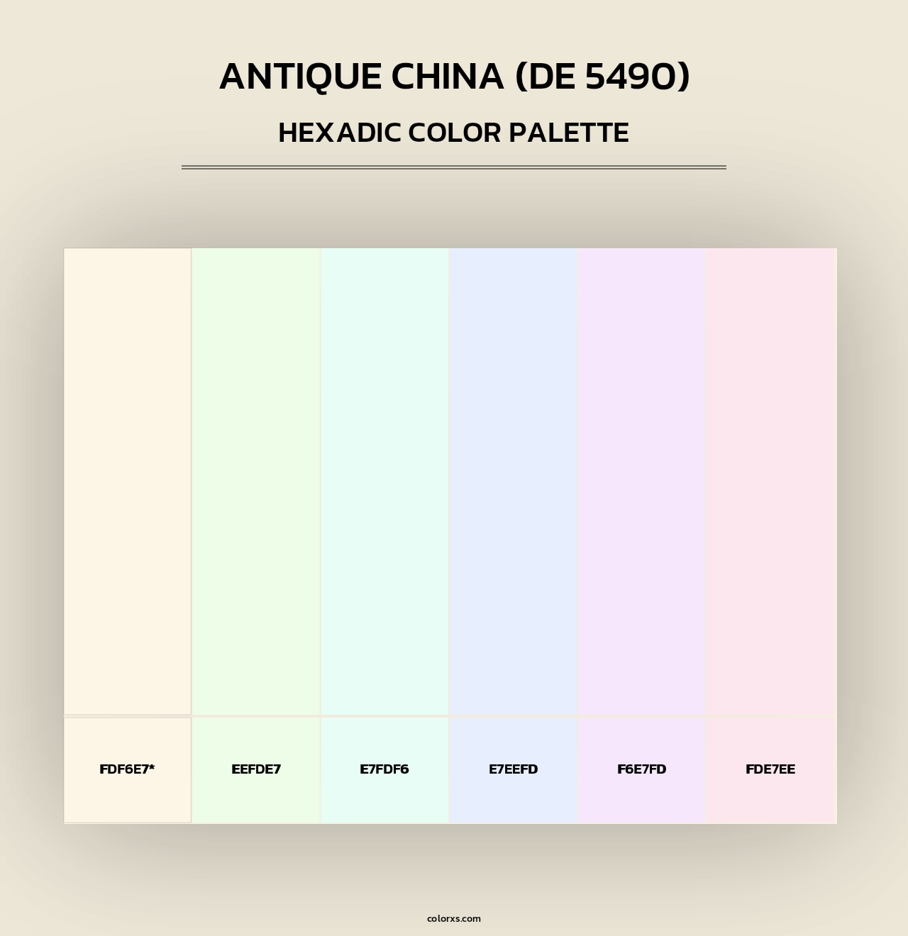 Antique China (DE 5490) - Hexadic Color Palette