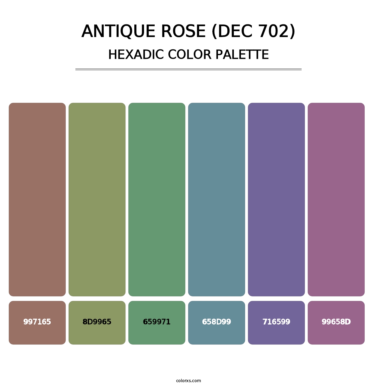 Antique Rose (DEC 702) - Hexadic Color Palette