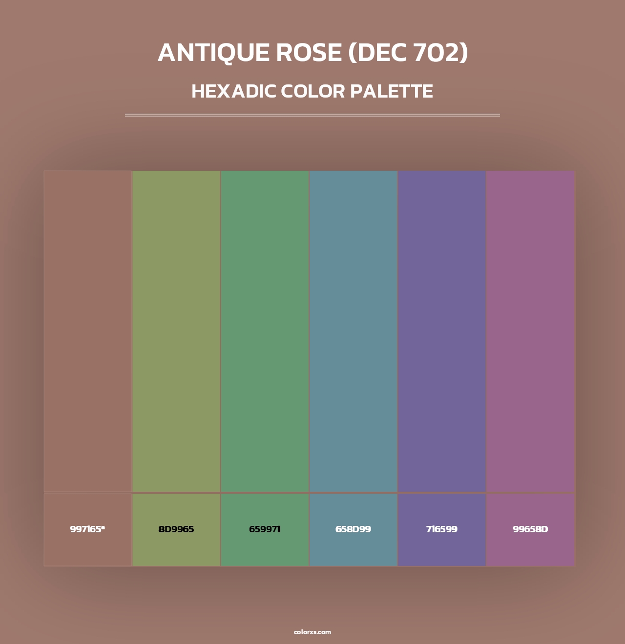 Antique Rose (DEC 702) - Hexadic Color Palette