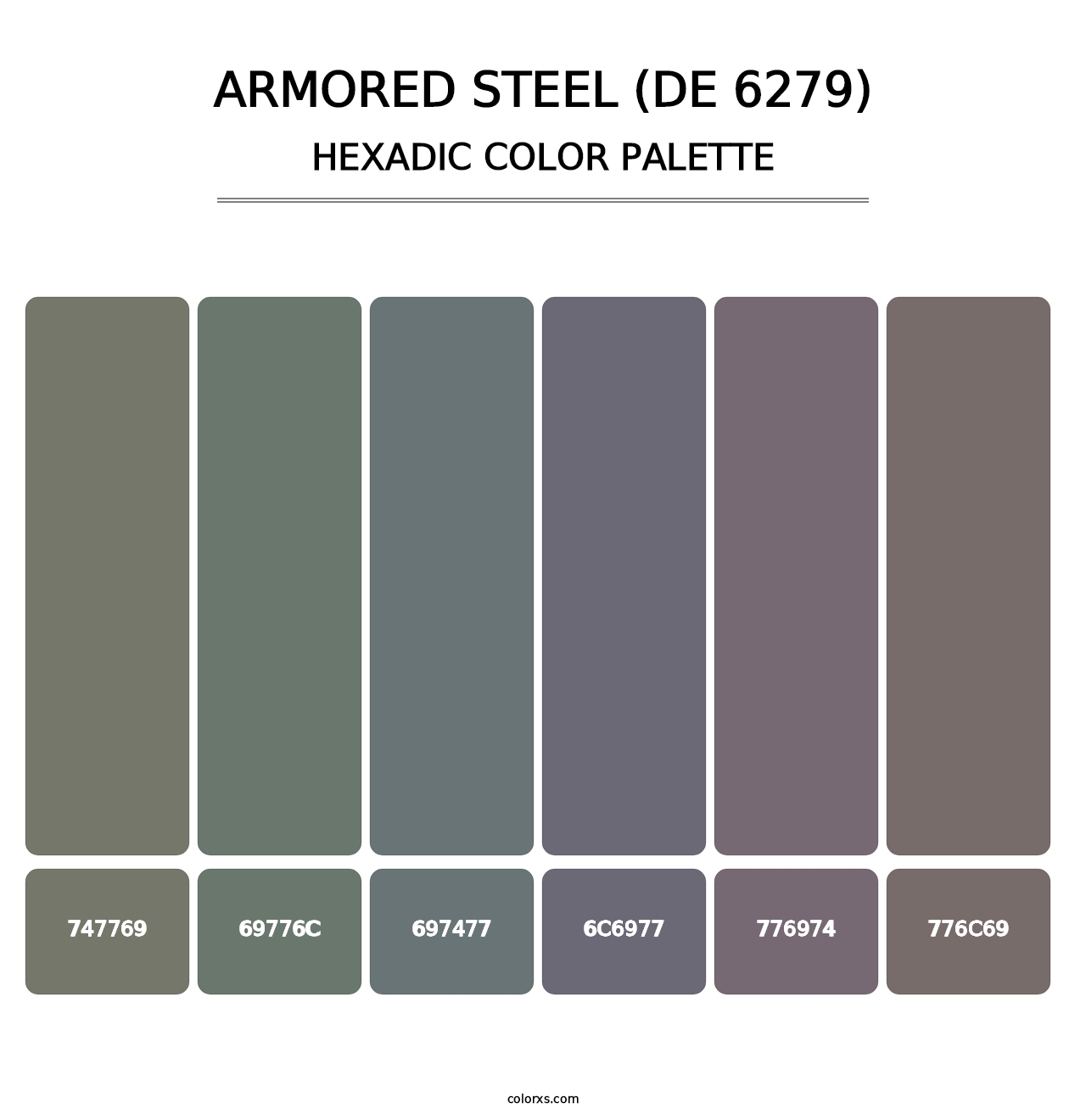 Armored Steel (DE 6279) - Hexadic Color Palette