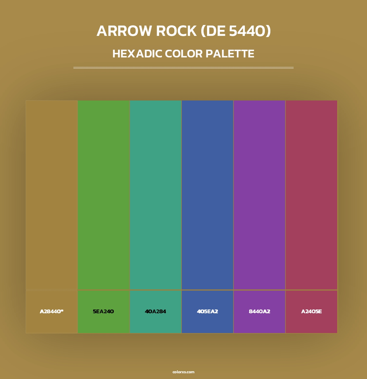 Arrow Rock (DE 5440) - Hexadic Color Palette