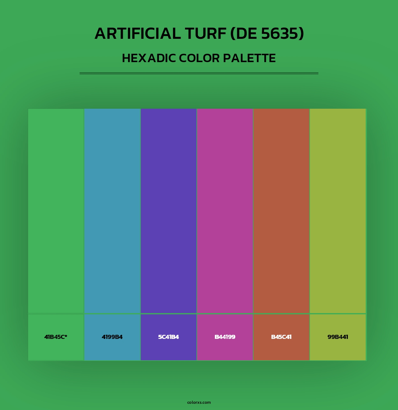 Artificial Turf (DE 5635) - Hexadic Color Palette