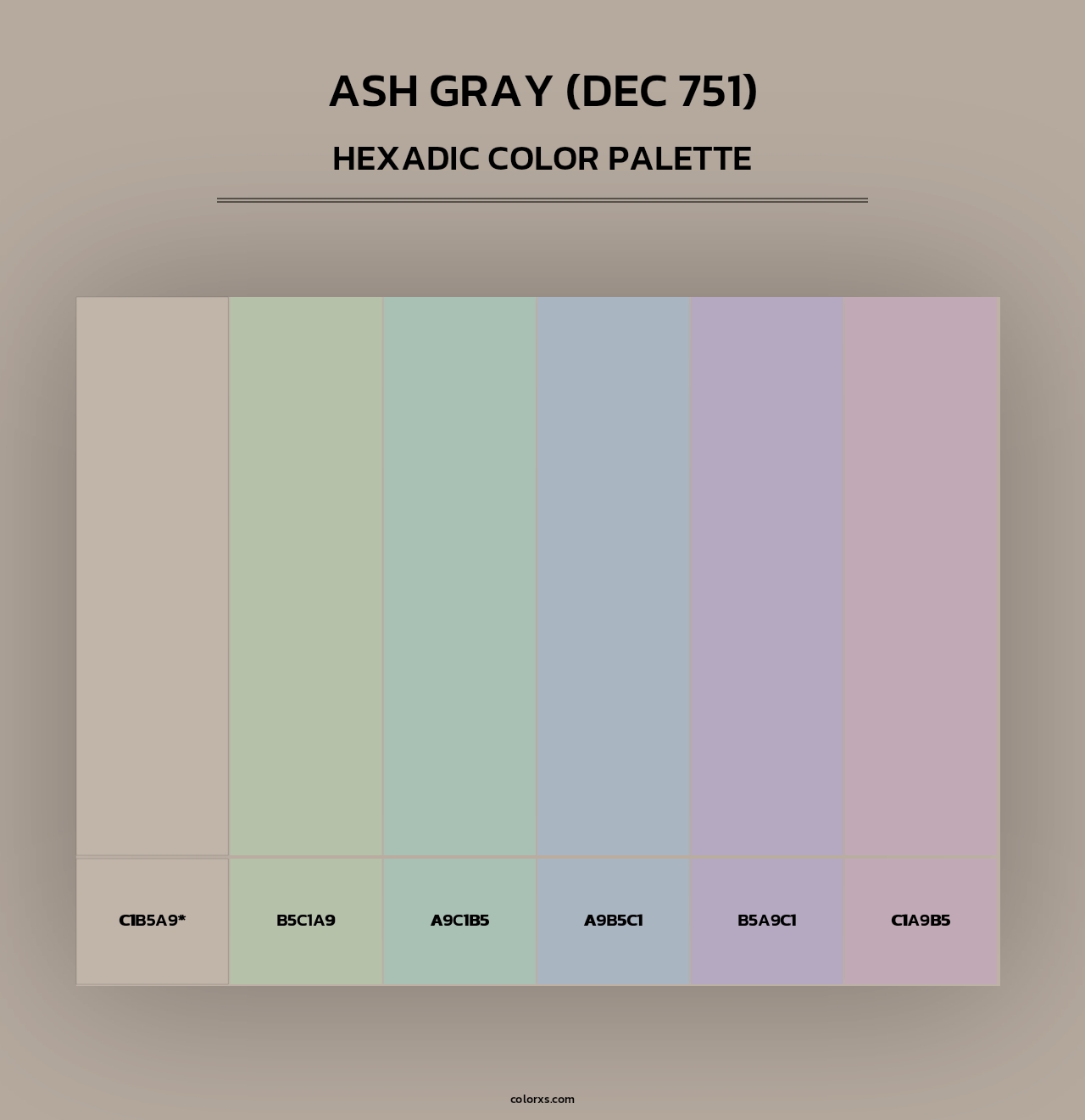 Ash Gray (DEC 751) - Hexadic Color Palette