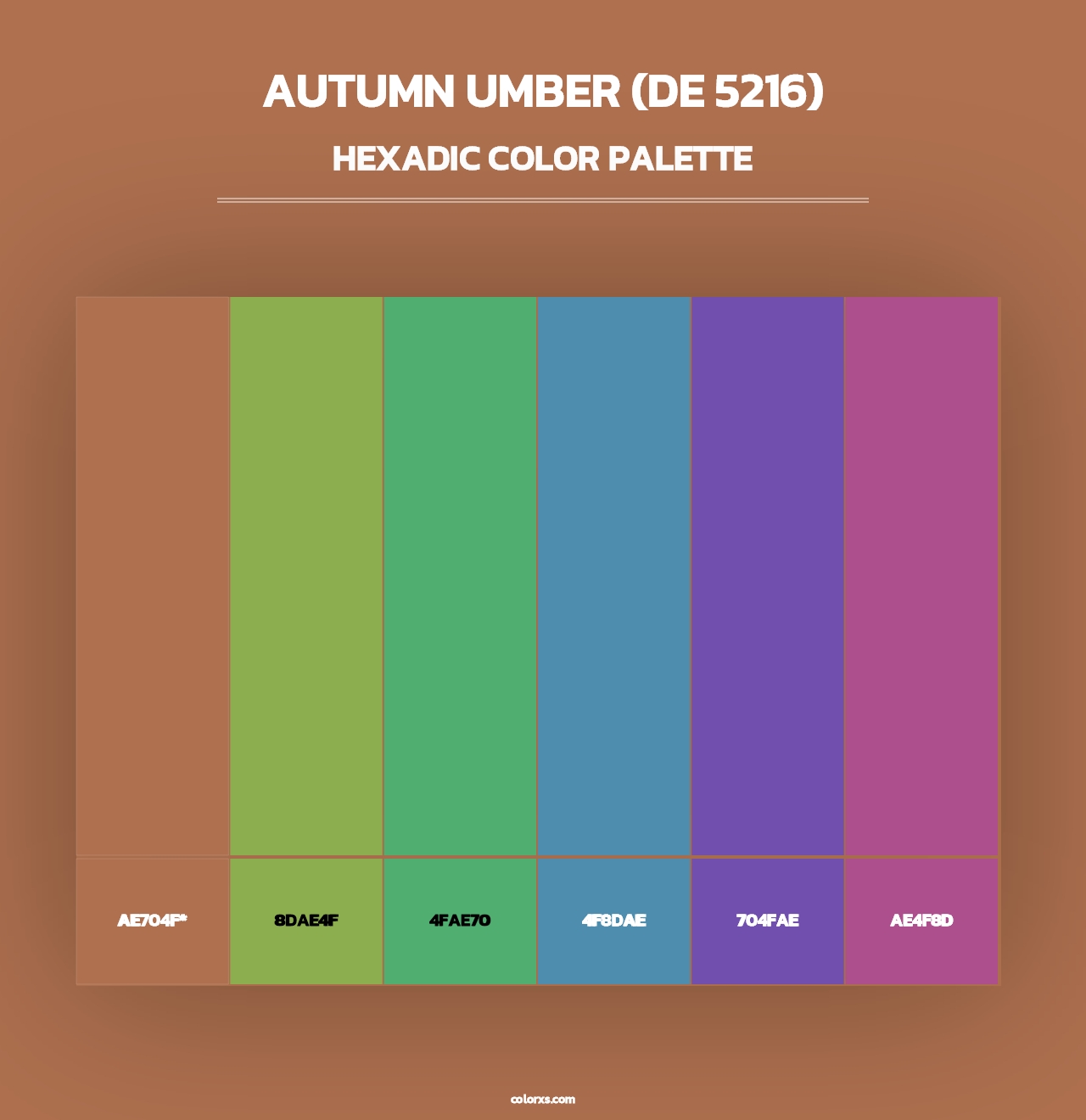 Autumn Umber (DE 5216) - Hexadic Color Palette