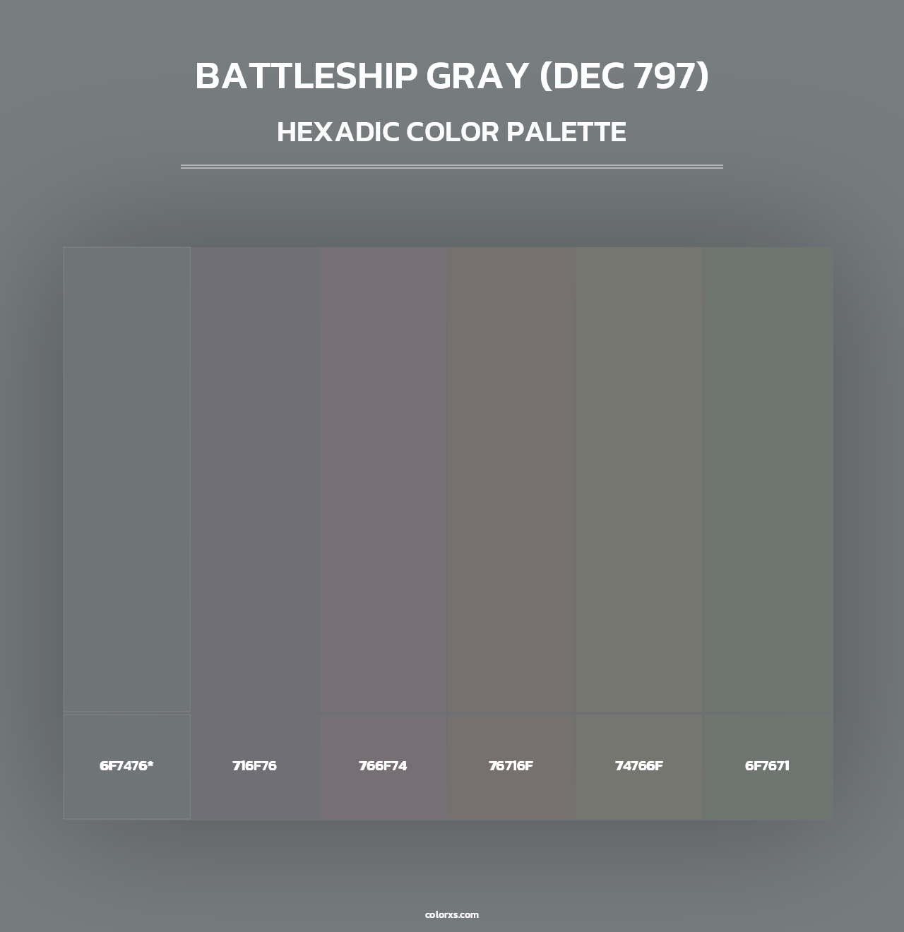 Battleship Gray (DEC 797) - Hexadic Color Palette