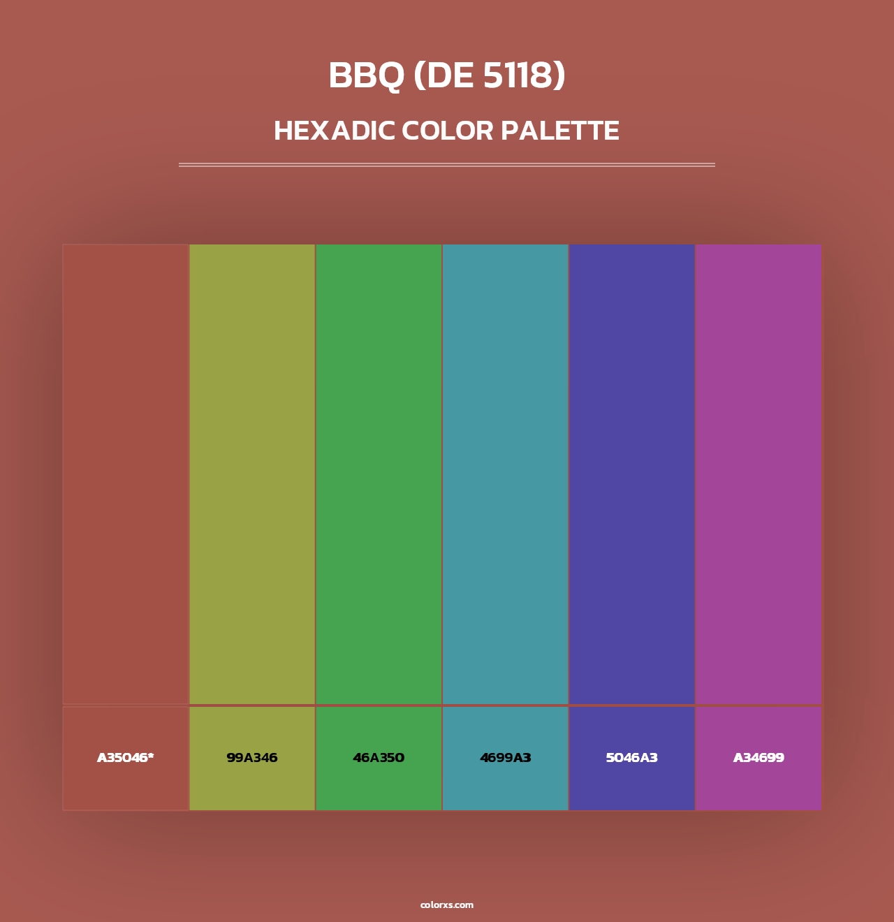 BBQ (DE 5118) - Hexadic Color Palette