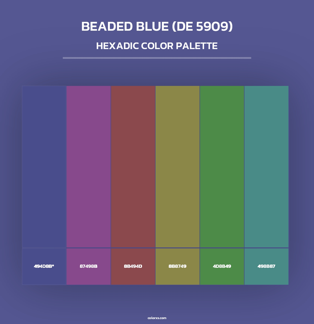 Beaded Blue (DE 5909) - Hexadic Color Palette