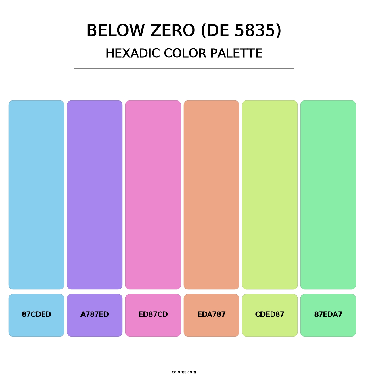 Below Zero (DE 5835) - Hexadic Color Palette