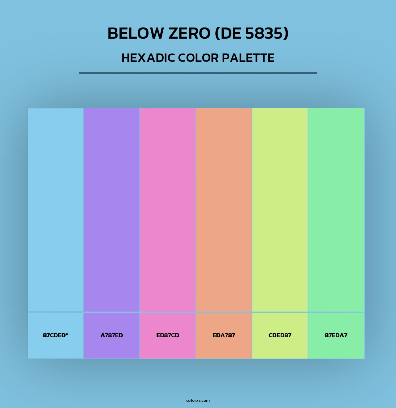 Below Zero (DE 5835) - Hexadic Color Palette