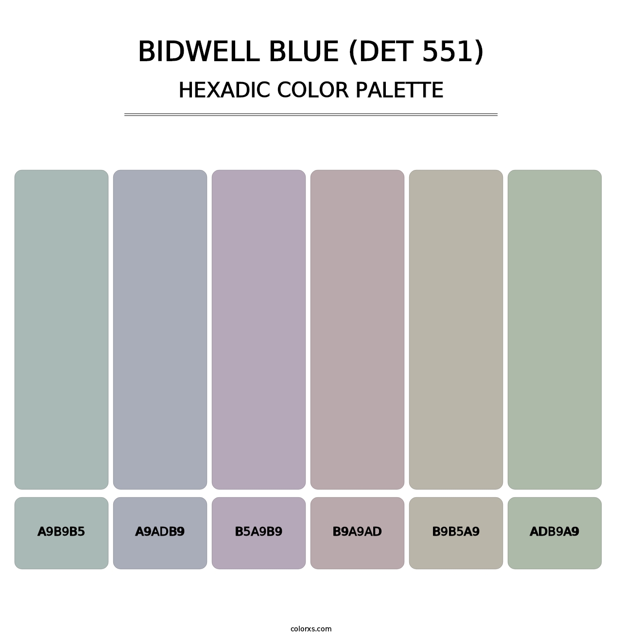 Bidwell Blue (DET 551) - Hexadic Color Palette