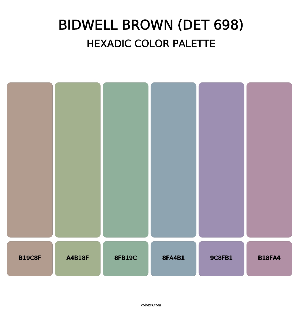 Bidwell Brown (DET 698) - Hexadic Color Palette
