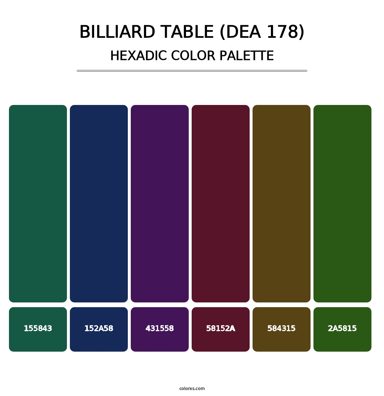 Billiard Table (DEA 178) - Hexadic Color Palette