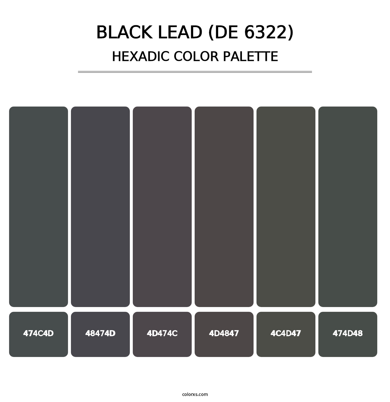 Black Lead (DE 6322) - Hexadic Color Palette