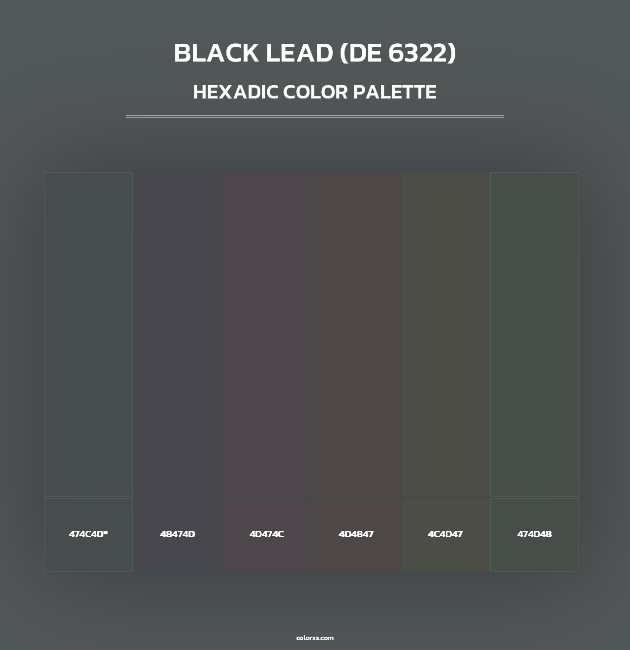 Black Lead (DE 6322) - Hexadic Color Palette