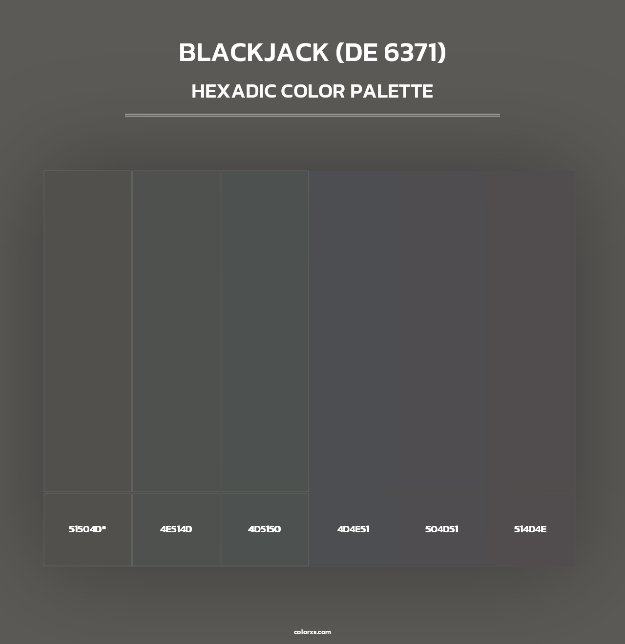 Blackjack (DE 6371) - Hexadic Color Palette