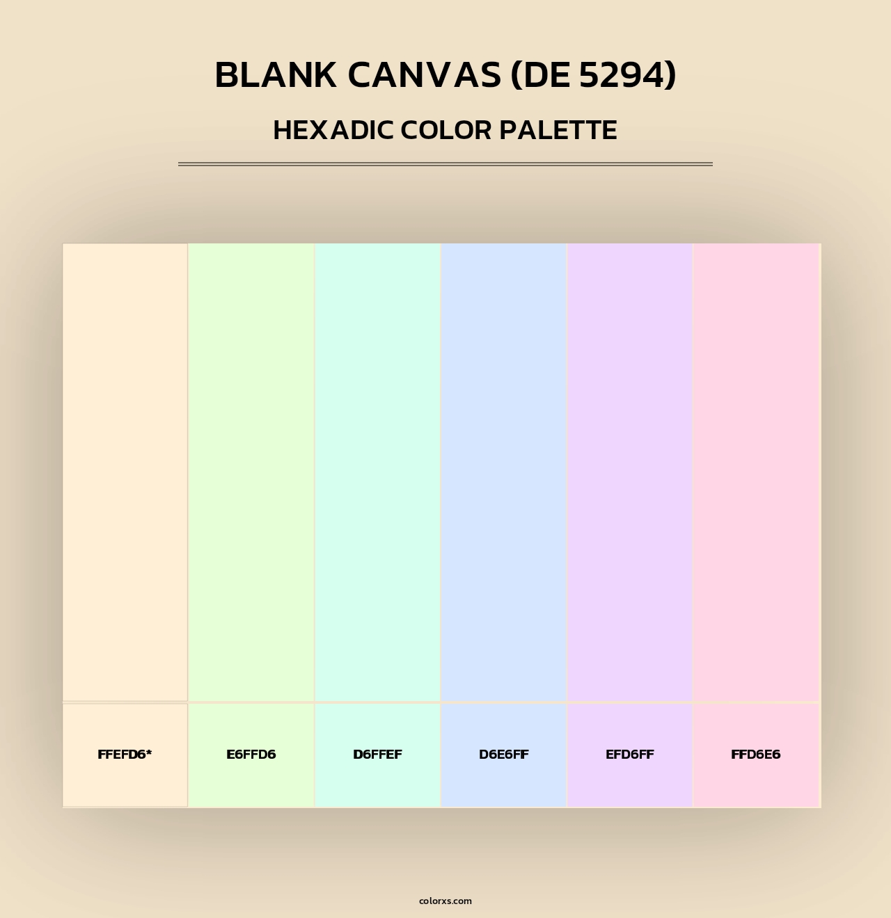 Blank Canvas (DE 5294) - Hexadic Color Palette