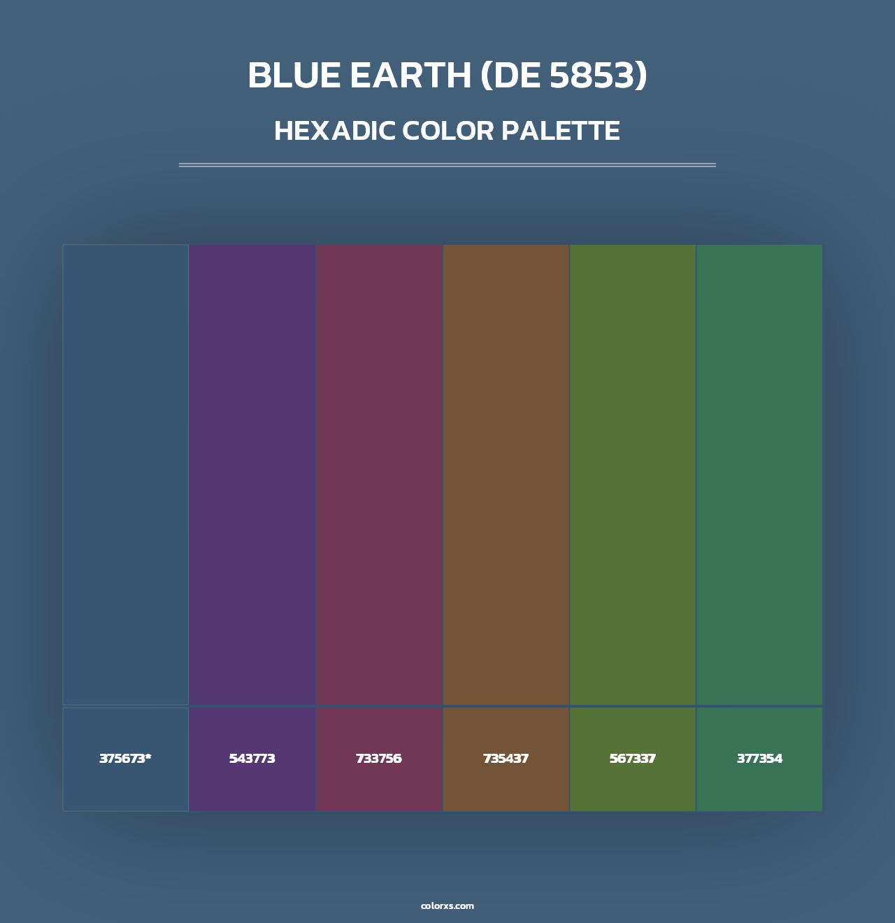 Blue Earth (DE 5853) - Hexadic Color Palette