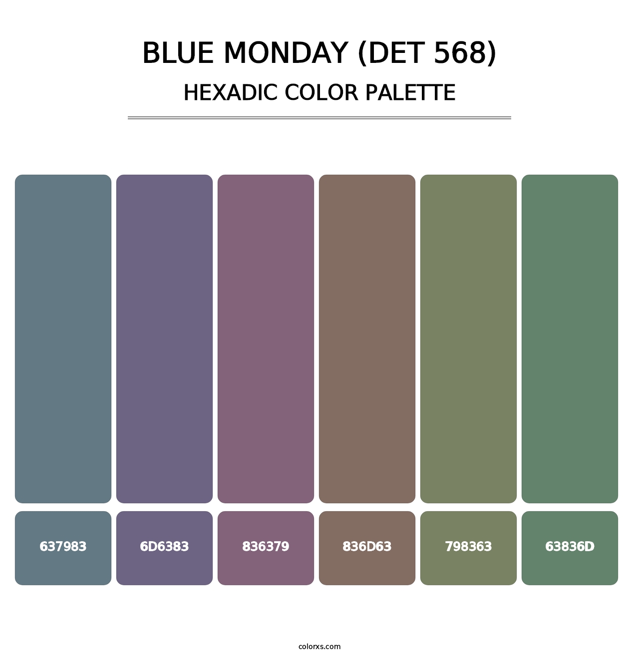 Blue Monday (DET 568) - Hexadic Color Palette