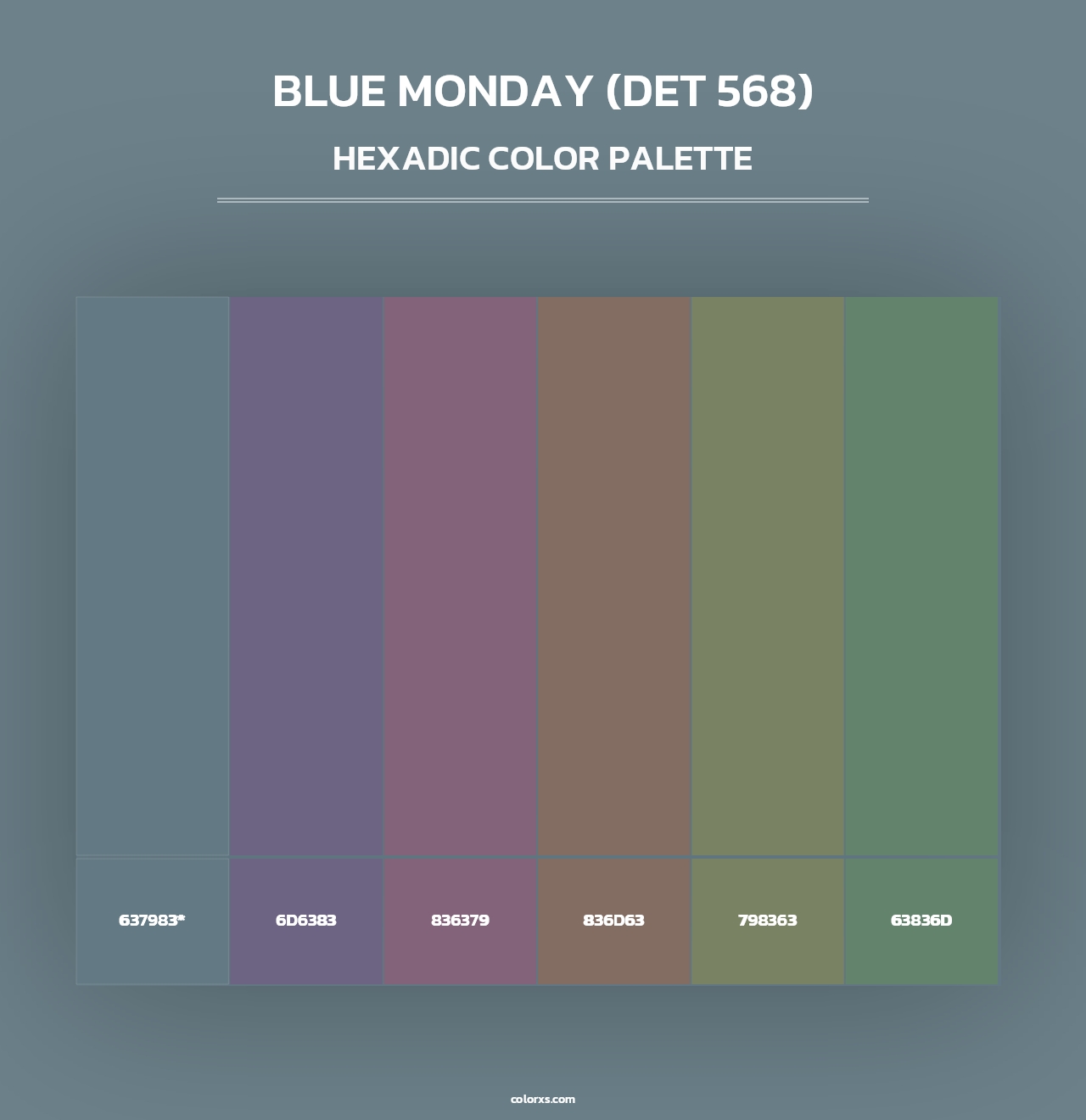 Blue Monday (DET 568) - Hexadic Color Palette