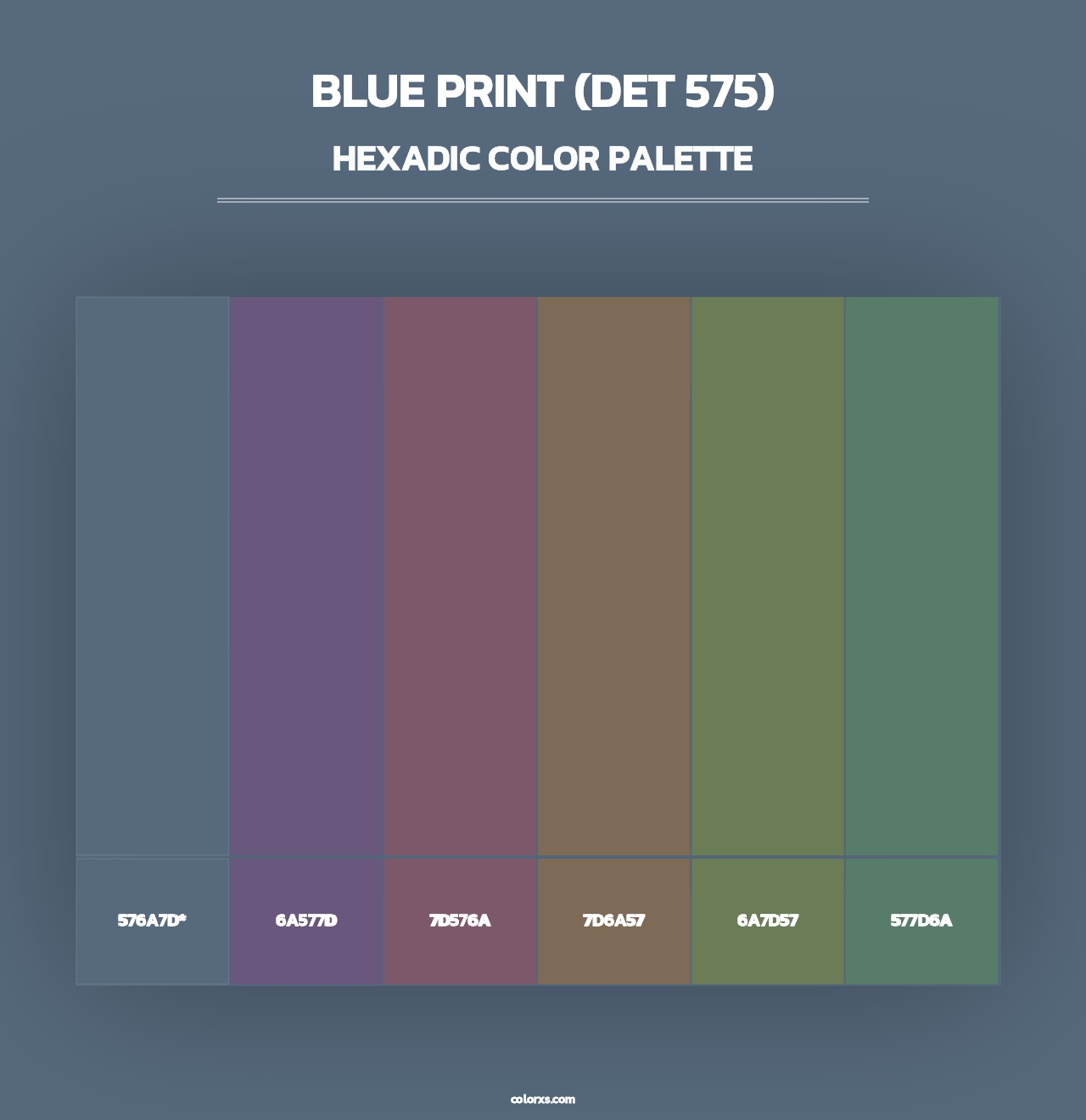 Blue Print (DET 575) - Hexadic Color Palette