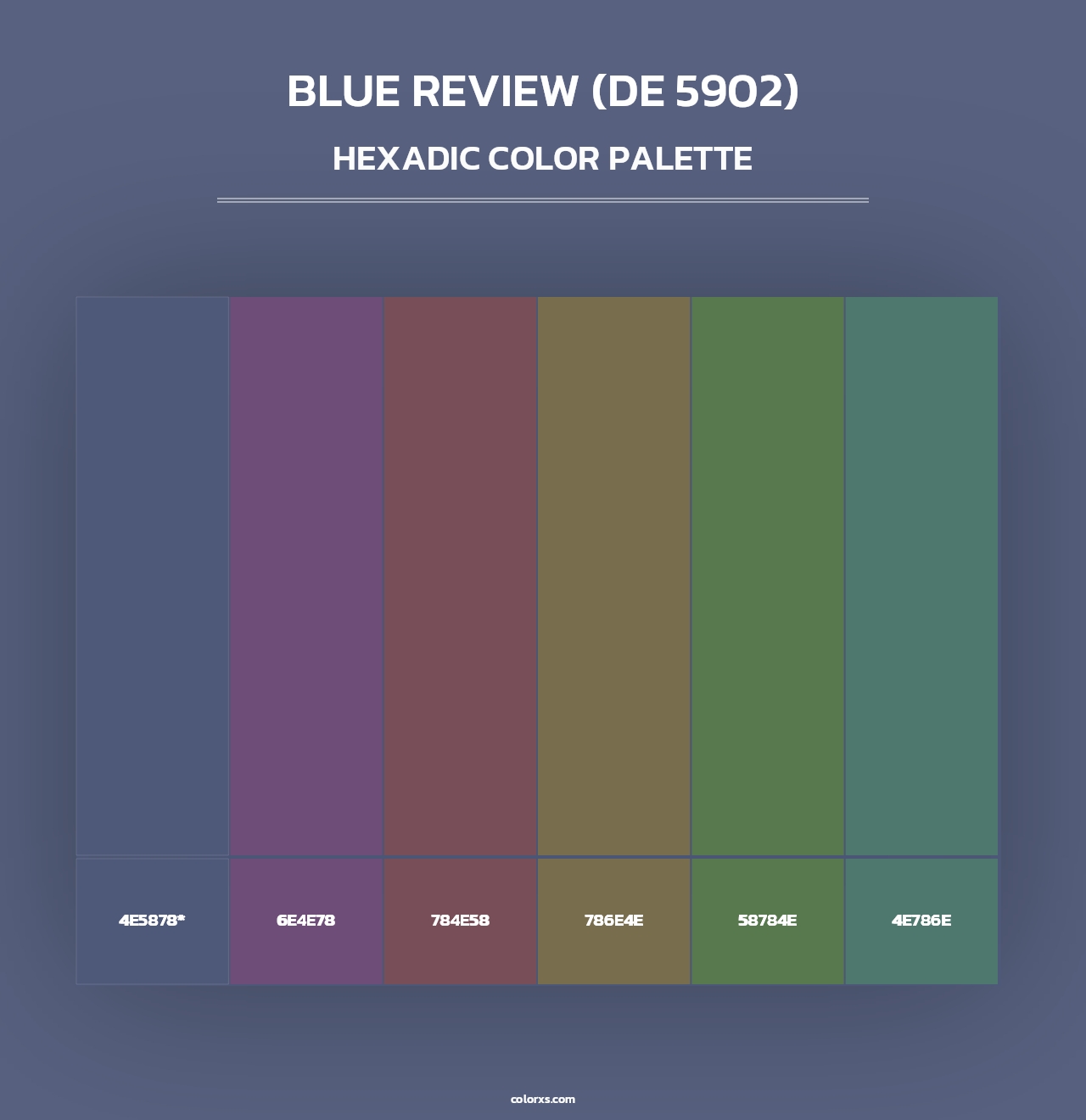 Blue Review (DE 5902) - Hexadic Color Palette
