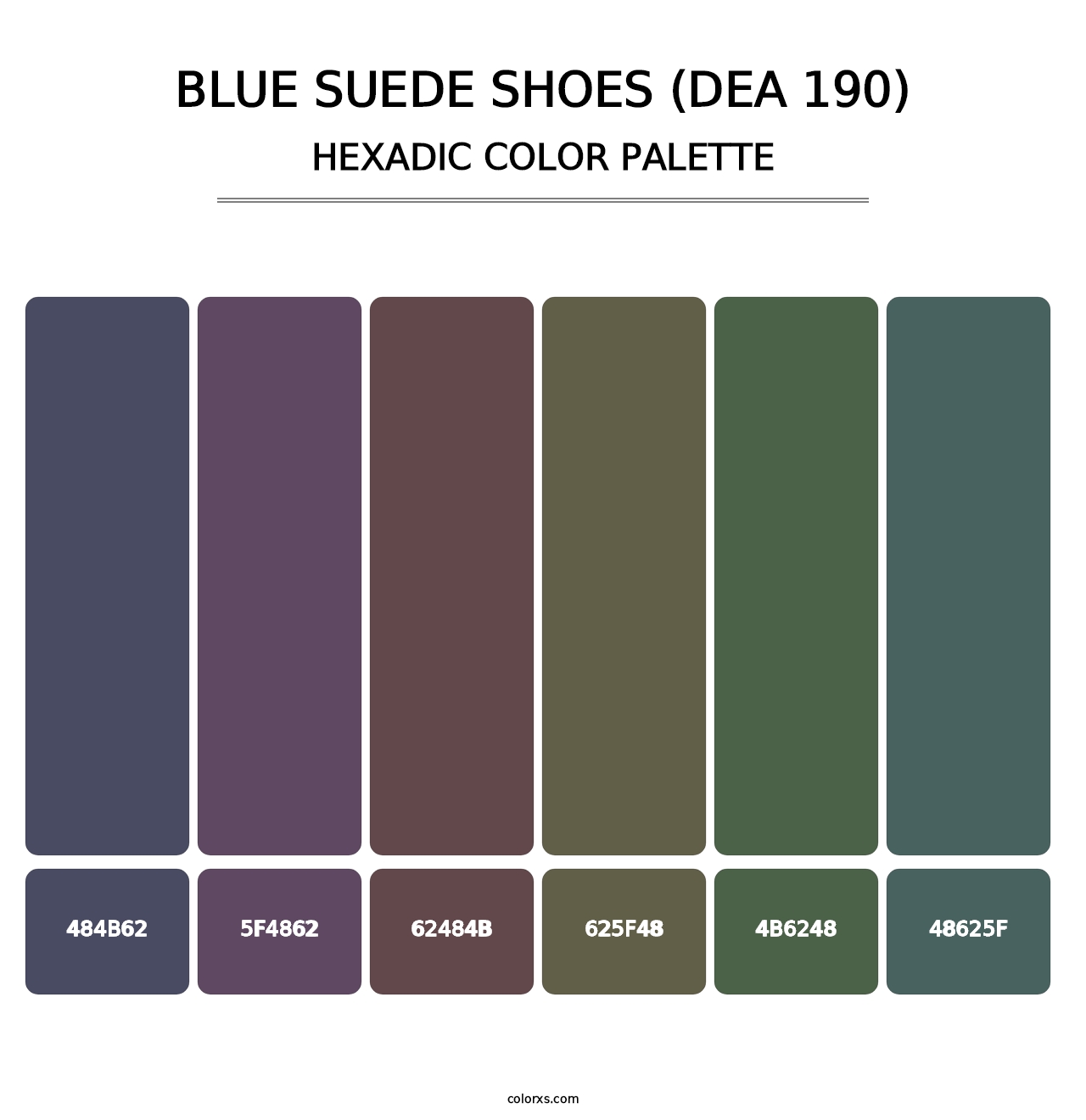 Blue Suede Shoes (DEA 190) - Hexadic Color Palette