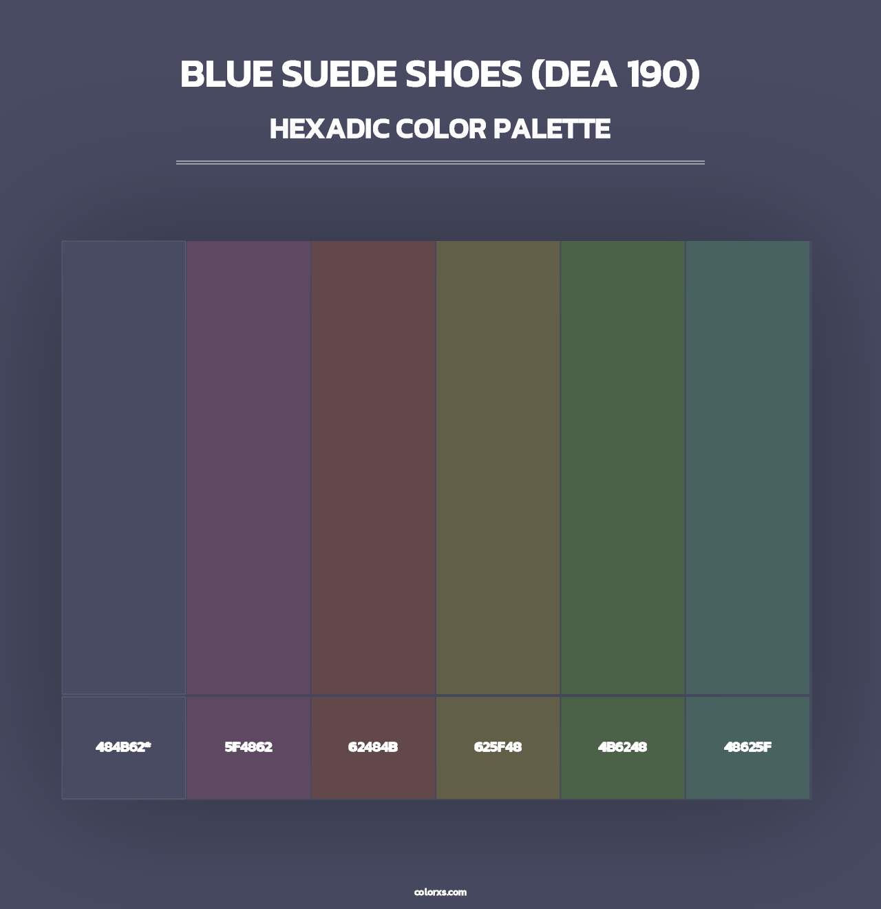 Blue Suede Shoes (DEA 190) - Hexadic Color Palette